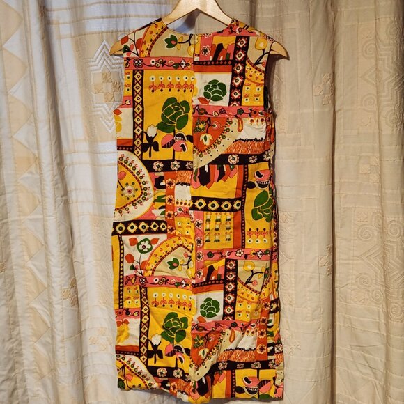 🌼 Vintage 60s Handmade Mod Shift Dress Yellow 🌸 - Picture 3 of 7